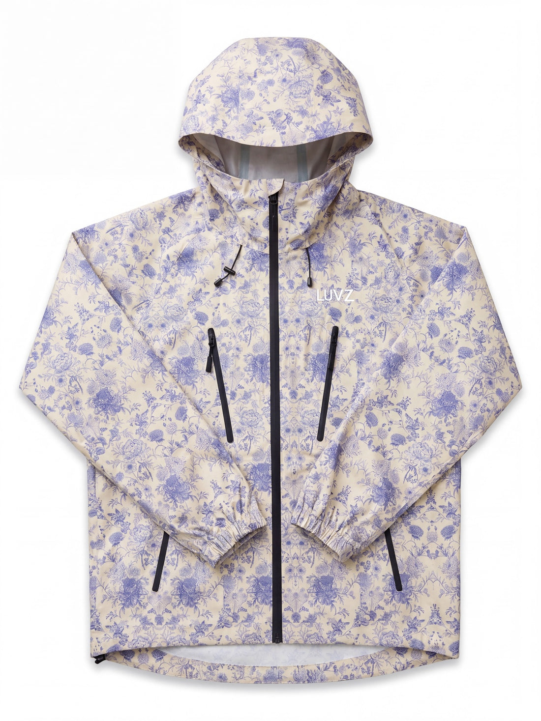 LUVZ heat-reactive jacket in a blue floral print
