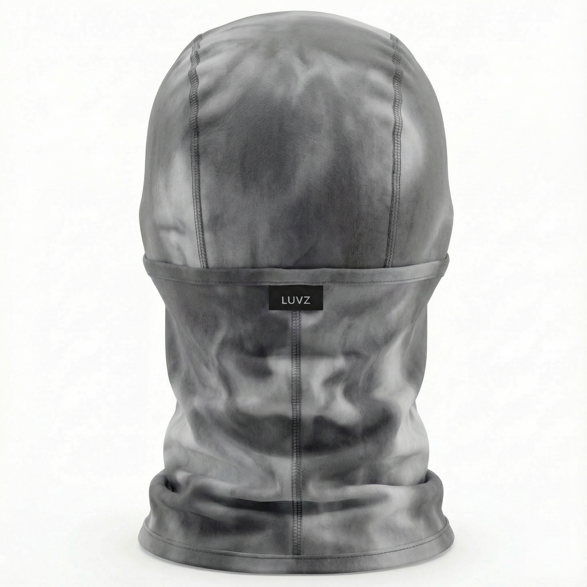 LUVZ VOID V2 heat-reactive balaclava in black and white, back view